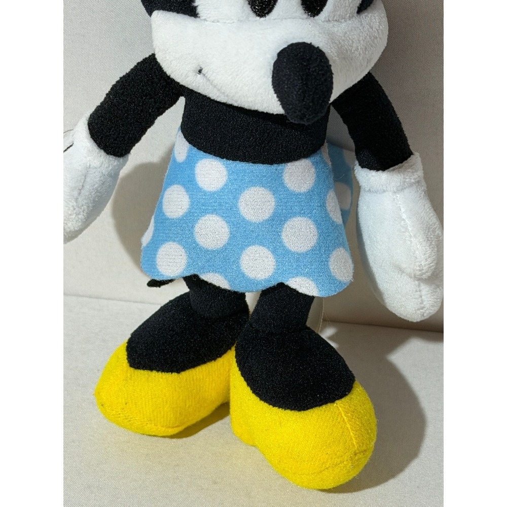Disney Minnie Mouse Plush Stuffed Animal Blue Polka Dot Skirt Red Daisy Hat 8in - Picture 12 of 12